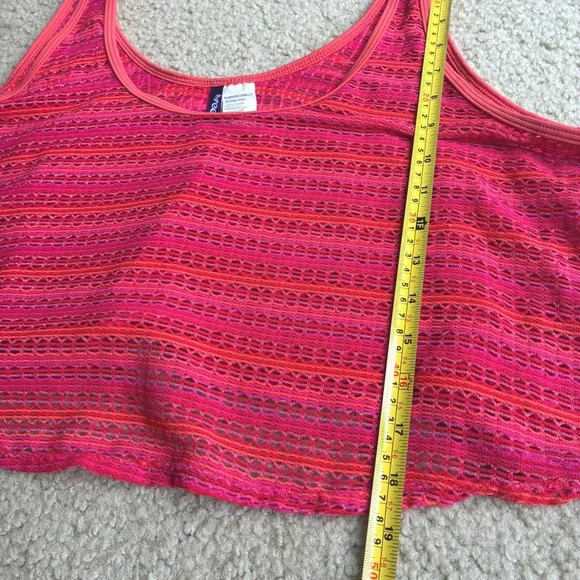 Reef Mesh Crochet Crop Tank Top Beach Swim Coverup Festival Summer Womens Large - Picture 4 of 5
